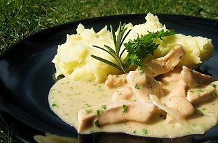 Putenschnitzel mit Kräutersoße