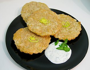 Lauchküchlein mit Kräuterquark